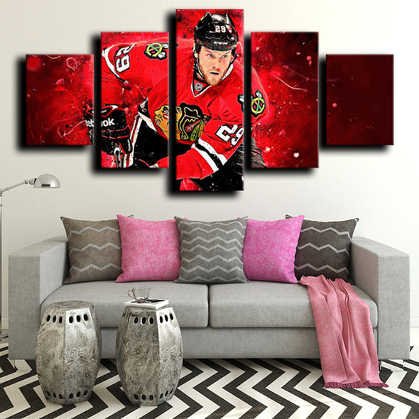 5 piece canvas art framed prints Chicago Blackhawks Bickell picture-1216 (1)
