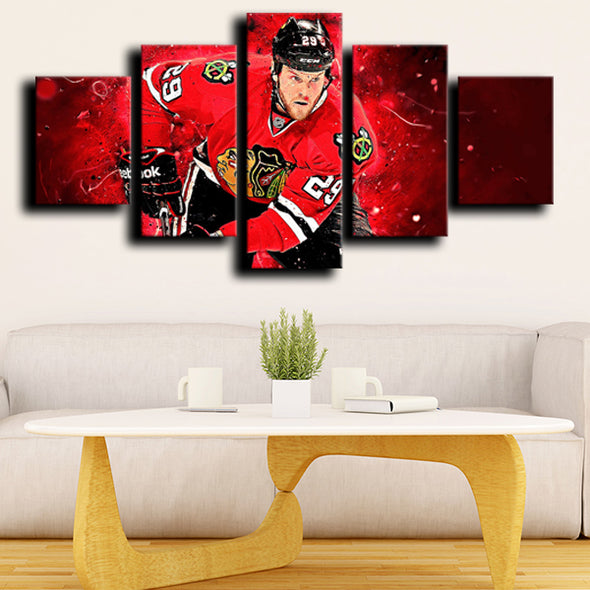 5 piece canvas art framed prints Chicago Blackhawks Bickell picture-1216 (3)