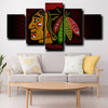 5 piece canvas art framed prints  Chicago Blackhawks decor picture-1228 (1)