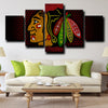 5 piece canvas art framed prints  Chicago Blackhawks decor picture-1228 (4)