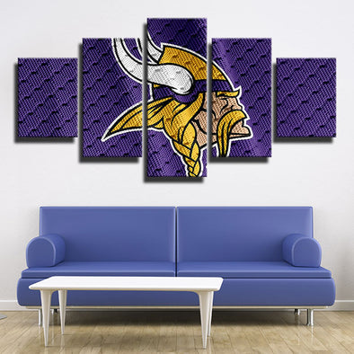 5 piece canvas art framed prints Conquerors purple cloth decor picture-1204 (1)