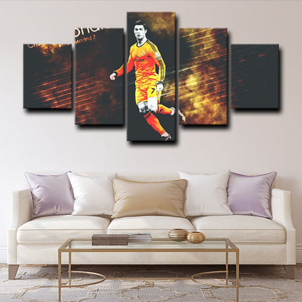 5 piece  canvas art framed prints  Cristiano Ronaldo live room decor1207 (4)