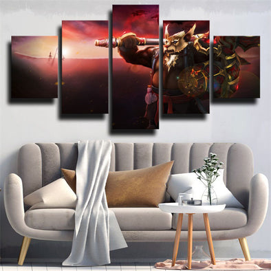 5 piece canvas art framed prints DOTA 2 Brewmaster home decor-1261 (1)