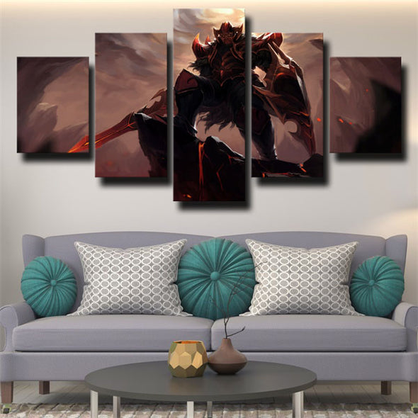 5 piece canvas art framed prints DOTA 2 Dragon Knight live room decor-1303 (3)