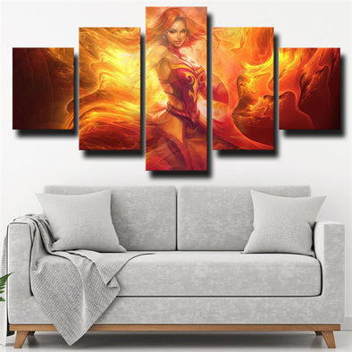 5 piece canvas art framed prints DOTA 2 Lina wall picture-1353 (1)
