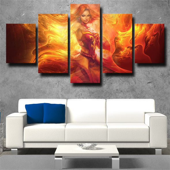 5 piece canvas art framed prints DOTA 2 Lina wall picture-1353 (3)