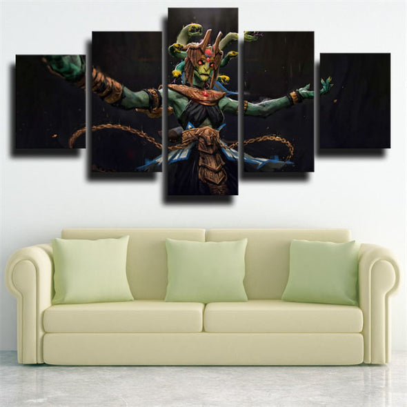 5 piece canvas art framed prints DOTA 2 Medusa live room decor-1371 (1)