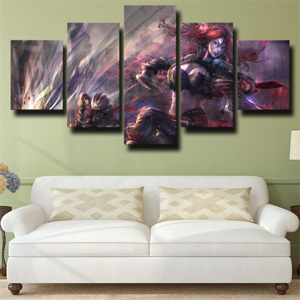 5 piece canvas art framed prints DOTA 2 Phantom Assassi wall picture-1406 (2)