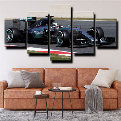 5 piece canvas art framed prints F1 Car Mercedes AMG live room decor-1200 (1)