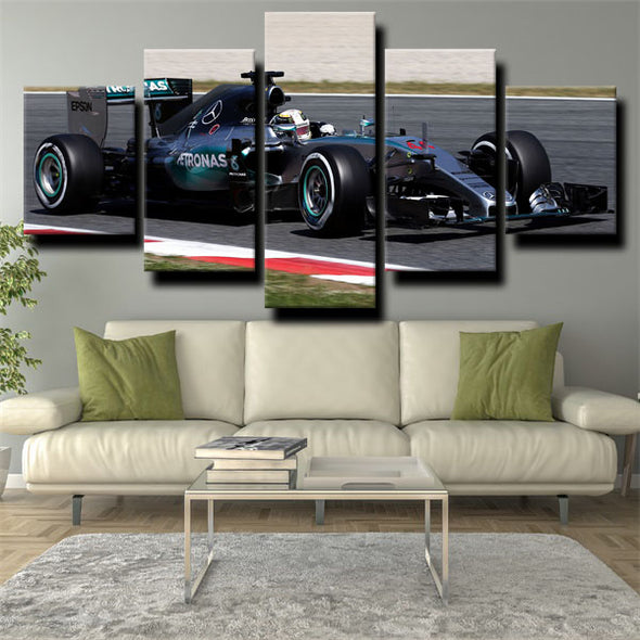 5 piece canvas art framed prints F1 Car Mercedes AMG live room decor-1200 (3)