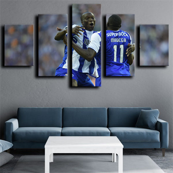 5 piece canvas art framed prints FC Porto wall decor-1219 (2)