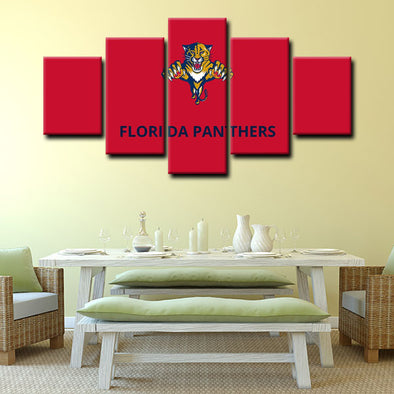 5 piece  canvas art framed prints  Florida Panthers live room decor1207 (1)