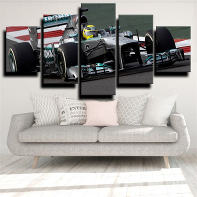 5 piece canvas art framed prints Formula 1 Car Mercedes AMG wall decor-1200 (1)