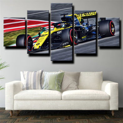 5 piece canvas art framed prints Formula 1 Car live room decor-1200 (1)