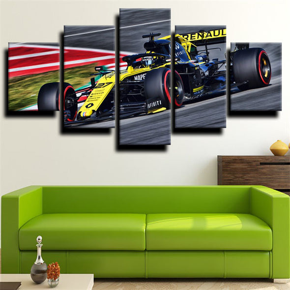 5 piece canvas art framed prints Formula 1 Car live room decor-1200 (2)