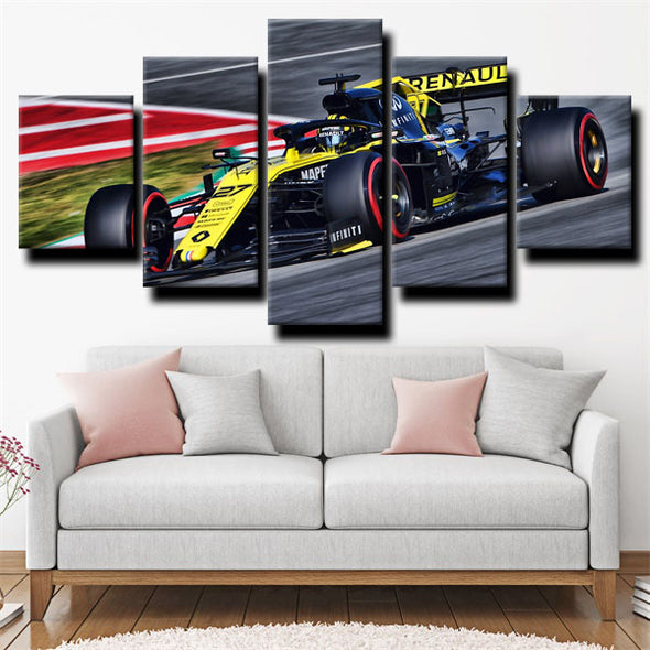 5 piece canvas art framed prints Formula 1 Car live room decor-1200 (3)