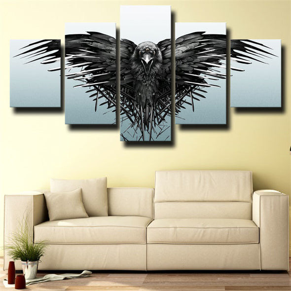 5 piece canvas art framed prints Game of Thrones Eagle wall picture-1632 (3)