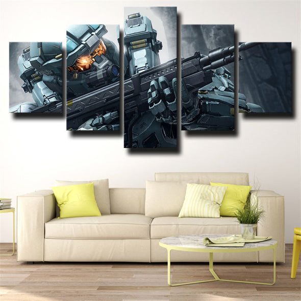 5 piece canvas art framed prints Halo Master Chief wall picture-1504 (2)