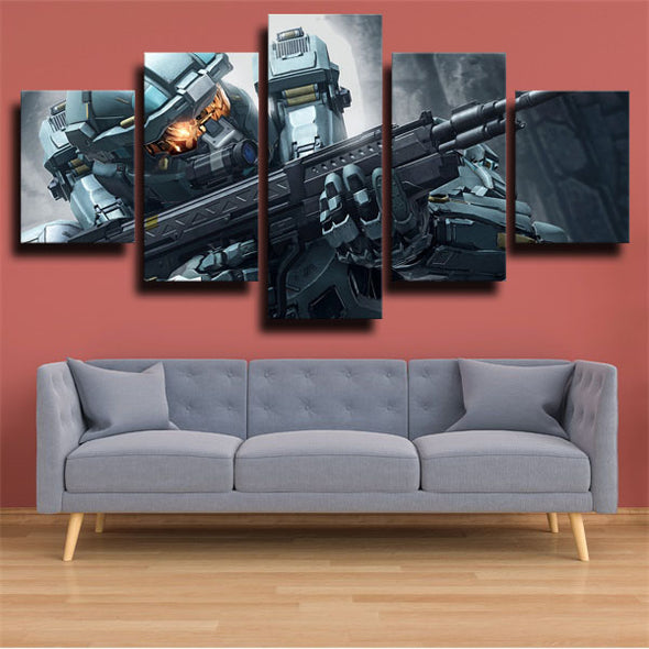 5 piece canvas art framed prints Halo Master Chief wall picture-1504 (3)