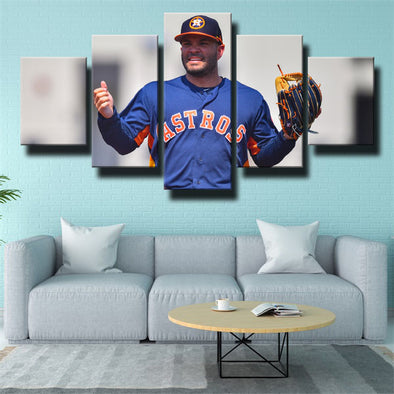 5 piece canvas art framed prints Houston Astros José Altuve home decor-1219 (1)