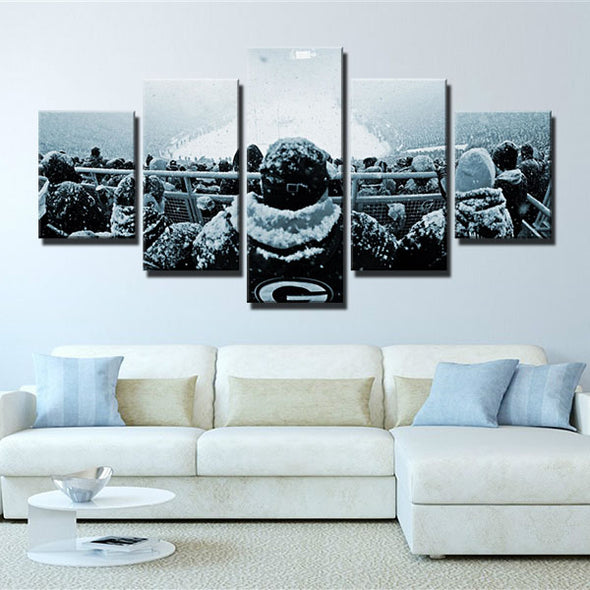 5 piece canvas art framed prints Indian Packers Snow live room decor-1230 (1)