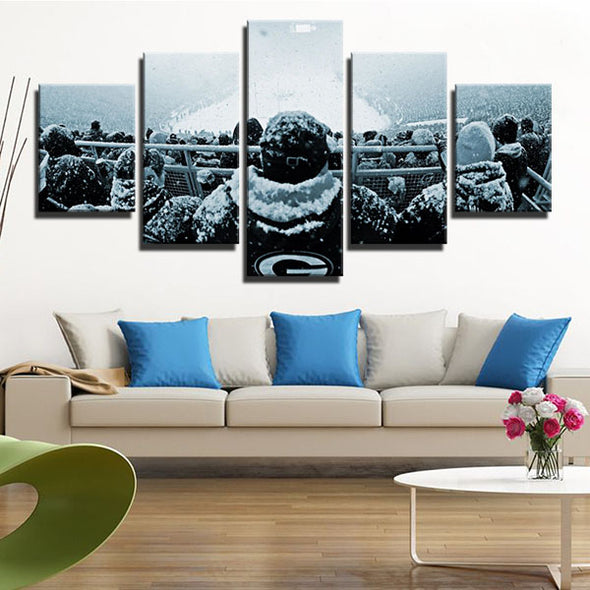 5 piece canvas art framed prints Indian Packers Snow live room decor-1230 (4)