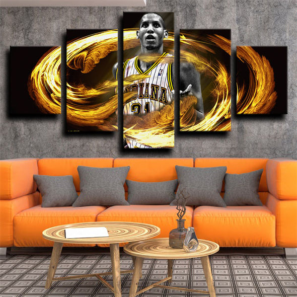5 piece canvas art framed prints Indiana Pacers Miller decor picture-1221 (2)
