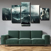 5 piece canvas art framed prints JFC Ronnie Blackish green wall decor-1327 (4)