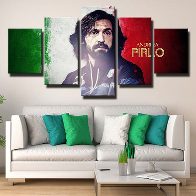 5 piece canvas art framed prints Juve Pirlo three colors home decor-1342 (1)