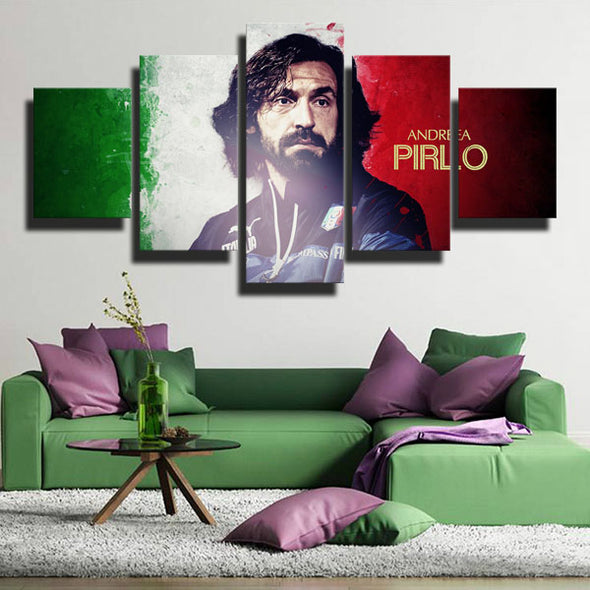 5 piece canvas art framed prints Juve Pirlo three colors home decor-1342 (4)