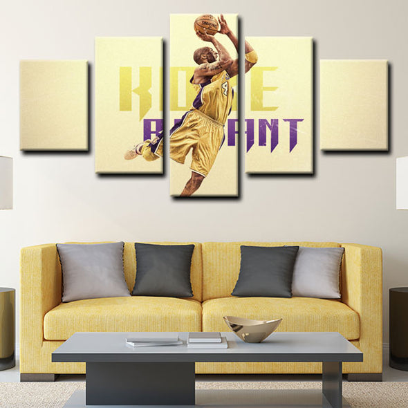 5 piece  canvas art framed prints  Kobe Bryant live room decor1207 (1)