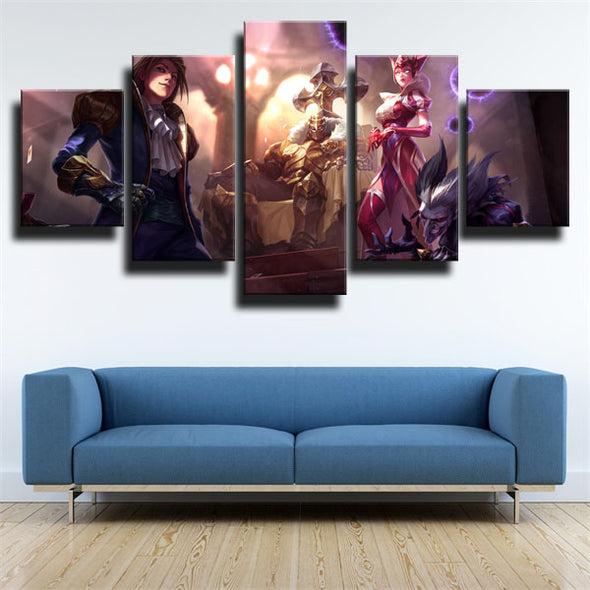 5 piece canvas art framed prints LOL Mordekaiser live room decor-1200 (2)