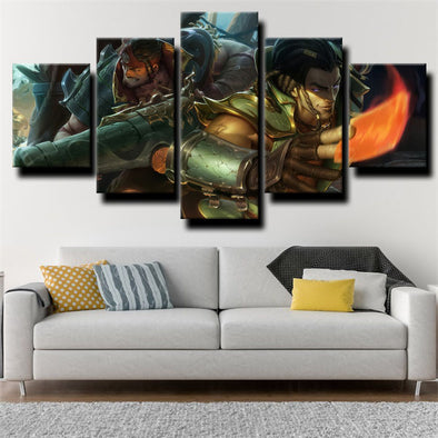 5 piece canvas art framed prints LOL Twisted Fate live room decor-1200 (1)