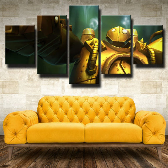 5 piece canvas art framed prints League Legends Blitzcrank decor picture-1200 (2)