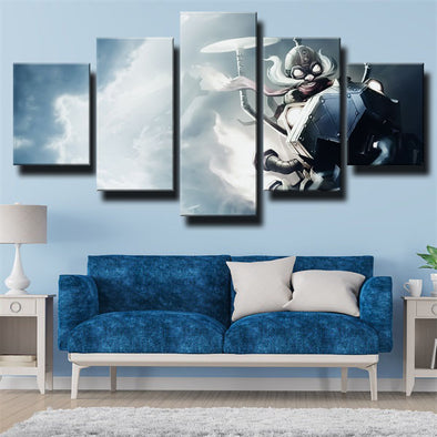 5 piece canvas art framed prints League Legends Corki decor picture-1200 (1)