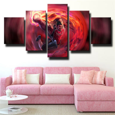 5 piece canvas art framed prints League Legends Darius home decor-1200 (1)