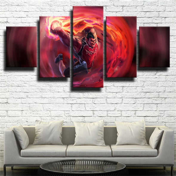 5 piece canvas art framed prints League Legends Darius home decor-1200 (3)