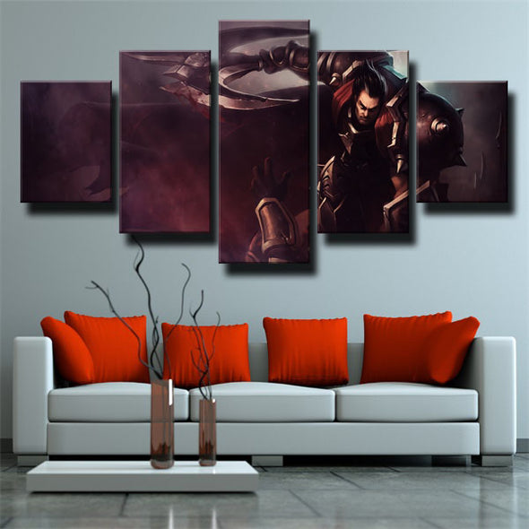 5 piece canvas art framed prints League Legends Darius live room decor-1200 (3)
