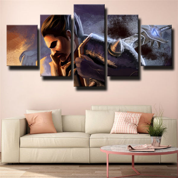 5 piece canvas art framed prints League Legends Darius wall decor-1200 (3)