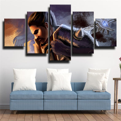 5 piece canvas art framed prints League Legends Darius wall decor-1200 (1)