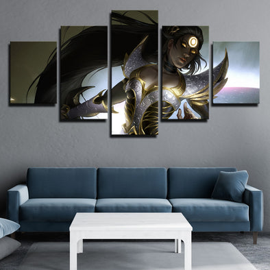 5 piece canvas art framed prints League Legends Diana live room decor-1200 (1)