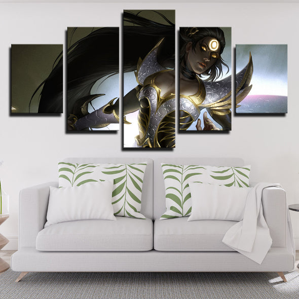 5 piece canvas art framed prints League Legends Diana live room decor-1200 (2)