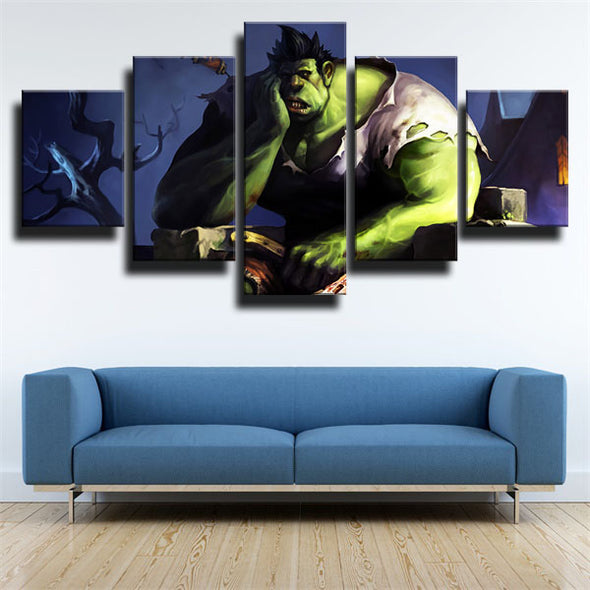 5 piece canvas art framed prints League Legends Dr. Mundo wall picture-1200 (2)