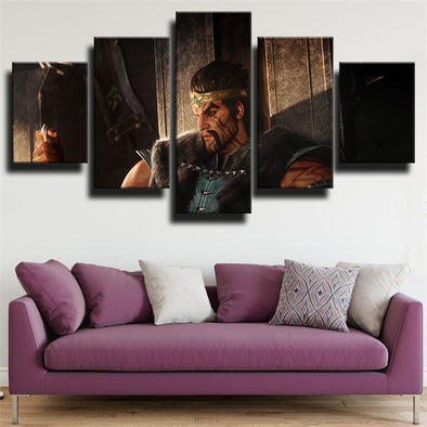 5 piece canvas art framed prints League Legends Draven wall picture-1200 (1)