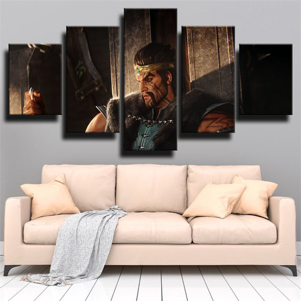 5 piece canvas art framed prints League Legends Draven wall picture-1200 (3)