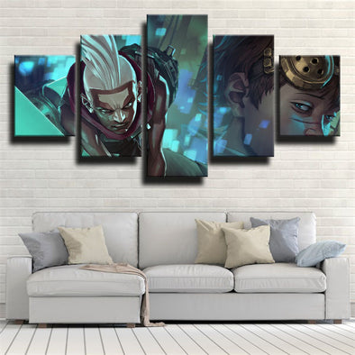 5 piece canvas art framed prints League Legends Ekko decor picture-1200 (1)