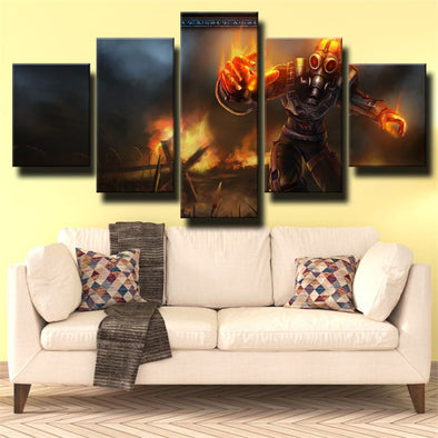 5 piece canvas art framed prints League Legends live room decor-1200 (1)
