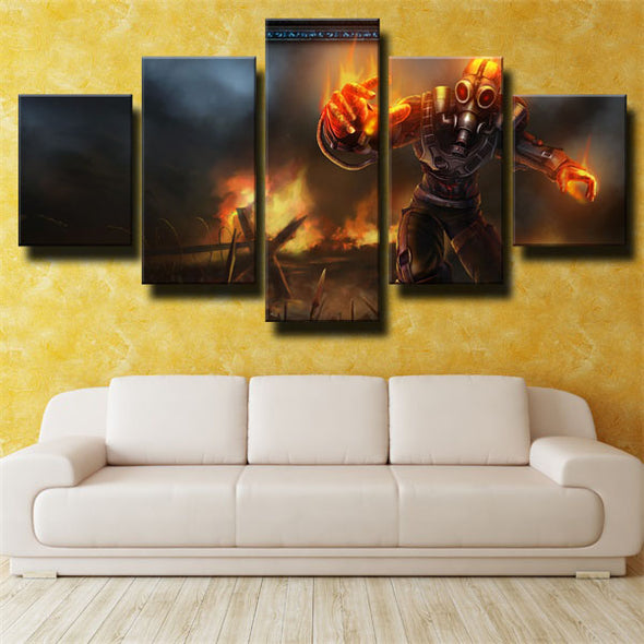 5 piece canvas art framed prints League Legends live room decor-1200 (2)