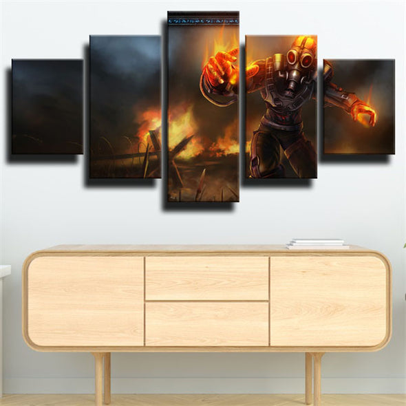 5 piece canvas art framed prints League Legends live room decor-1200 (3)