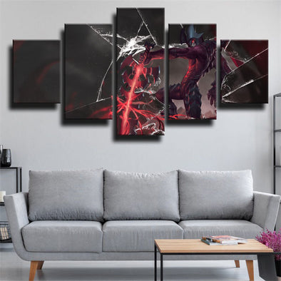 5 panel modern art framed print League Legends Aatrox wall decor-1200 (1)